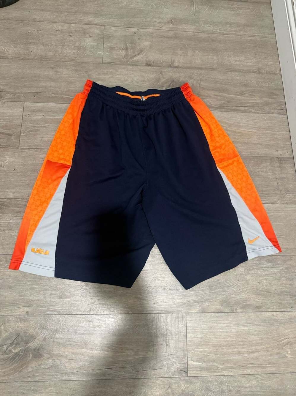 Nike LeBron James Gravity Performance Shorts Navy Blue Orange White